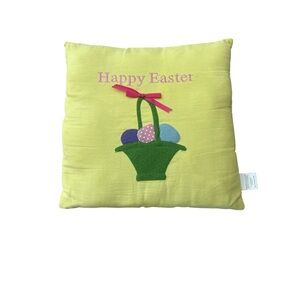 Easter Pillow with Basket Design - Green